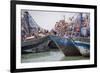 Africa, Western Sahara, Dakhla. Group of Rusting and Aged Fishing Boats-Alida Latham-Framed Photographic Print