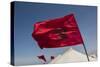 Africa, Western Sahara, Dakhla. the Flag of Morocco Blowing in the Wind-Alida Latham-Stretched Canvas