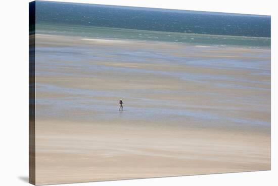 Africa, Western Sahara, Dakhla. Trist Walking Along the Beach of the Atlantic-Alida Latham-Stretched Canvas