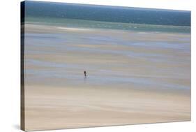 Africa, Western Sahara, Dakhla. Trist Walking Along the Beach of the Atlantic-Alida Latham-Stretched Canvas
