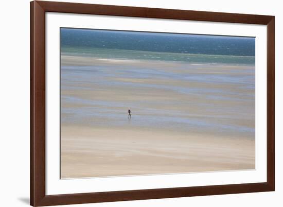 Africa, Western Sahara, Dakhla. Trist Walking Along the Beach of the Atlantic-Alida Latham-Framed Photographic Print