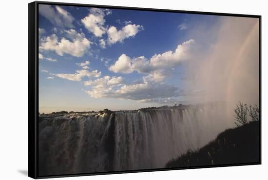 Africa, Zambia Side, View of Victoria Falls Rainbow-Stuart Westmorland-Framed Stretched Canvas