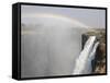 Africa, Zimbabwe, Victoria Falls. Rainbow over Waterfall-Jaynes Gallery-Framed Stretched Canvas