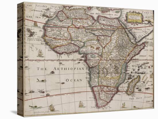 Africae Descriptio Nova, Trevethen Sculp, 1652-Henry Seile-Stretched Canvas