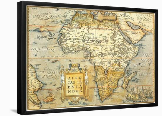 Africae Ta Bula Nova- Antique Map Of Africa-null-Framed Poster