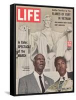 African American Activists Randolph and Rustin, Organizers of the Freedom March, September 6, 1963-Leonard Mccombe-Framed Stretched Canvas