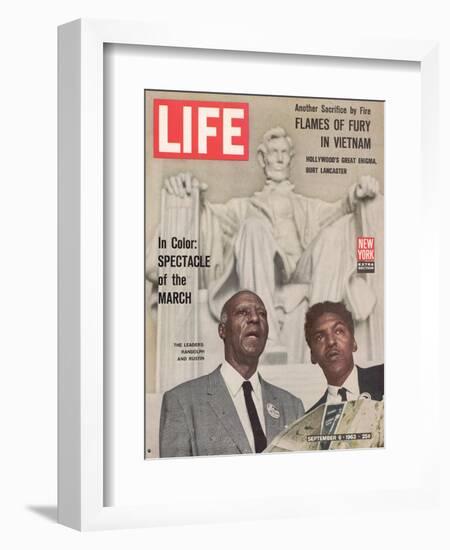 African American Activists Randolph and Rustin, Organizers of the Freedom March, September 6, 1963-Leonard Mccombe-Framed Photographic Print