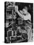 African American Aircraft Worker at Douglas Aircraft Company-null-Stretched Canvas