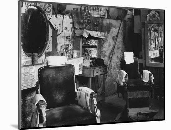 African American Barber Shop, Atlanta, Georgia, March, 1936-null-Mounted Art Print