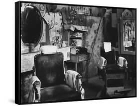 African American Barber Shop, Atlanta, Georgia, March, 1936-null-Framed Stretched Canvas