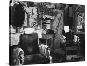 African American Barber Shop, Atlanta, Georgia, March, 1936-null-Stretched Canvas