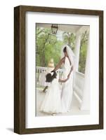 African American Bride Dancing with Flower Girl-Blend Images-Framed Photographic Print