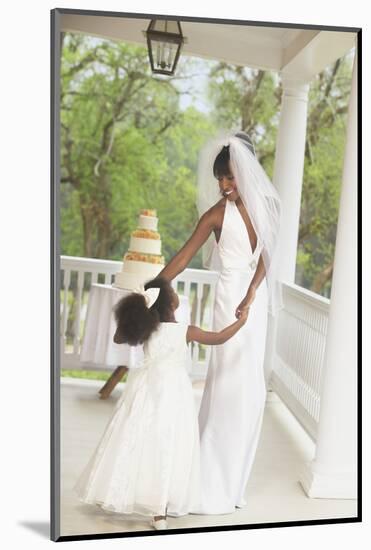 African American Bride Dancing with Flower Girl-Blend Images-Mounted Photographic Print