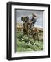 African-American Buffalo Soldier Riding a Frisky Horse Fresh from the Herd, 1880s-null-Framed Giclee Print