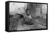 African American Child on a Dilapidated Porch, Louisiana, September, 1938-null-Framed Stretched Canvas