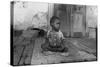 African American Child on a Dilapidated Porch, Louisiana, September, 1938-null-Stretched Canvas