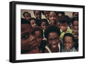 African American Children on the Street in North Philadelphia, Ca. 1975-null-Framed Photo