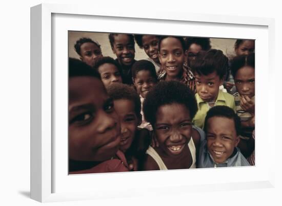 African American Children on the Street in North Philadelphia, Ca. 1975-null-Framed Photo