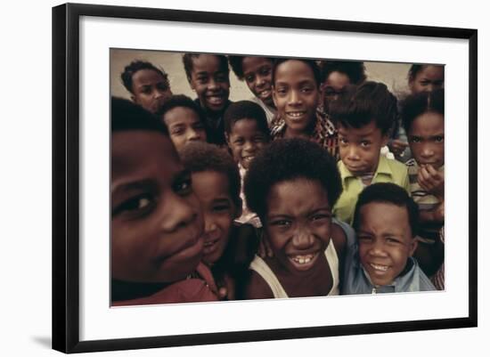 African American Children on the Street in North Philadelphia, Ca. 1975-null-Framed Photo