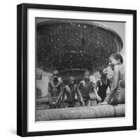 African American Children Playing in a Fountain-Marie Hansen-Framed Premium Photographic Print