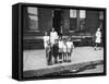 African American Children Posing on a Sidewalk in the Slums of Chicago-Gordon Coster-Framed Stretched Canvas