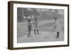 African American Children Pretend to Play Golf on Country Road-null-Framed Art Print