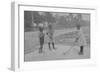 African American Children Pretend to Play Golf on Country Road-null-Framed Art Print