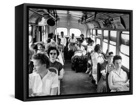 African American Citizens Sitting in the Rear of the Bus in Compliance with Florida Segregation Law-Stan Wayman-Framed Stretched Canvas