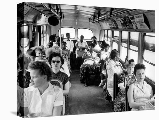 African American Citizens Sitting in the Rear of the Bus in Compliance with Florida Segregation Law-Stan Wayman-Stretched Canvas