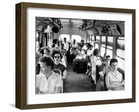 African American Citizens Sitting in the Rear of the Bus in Compliance with Florida Segregation Law-Stan Wayman-Framed Photographic Print