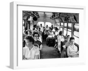 African American Citizens Sitting in the Rear of the Bus in Compliance with Florida Segregation Law-Stan Wayman-Framed Photographic Print