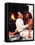 African-American Couple Sitting by the Fireplace-Bill Bachmann-Framed Stretched Canvas