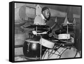 African American Drummer in Orchestra in Memphis Juke Joint, Tennessee, October, 1939-null-Framed Stretched Canvas