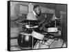 African American Drummer in Orchestra in Memphis Juke Joint, Tennessee, October, 1939-null-Framed Stretched Canvas