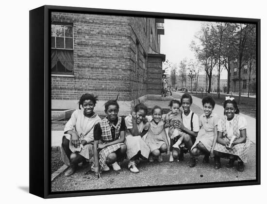 African American Girls Posing on the South Side of Chicago-Gordon Coster-Framed Stretched Canvas