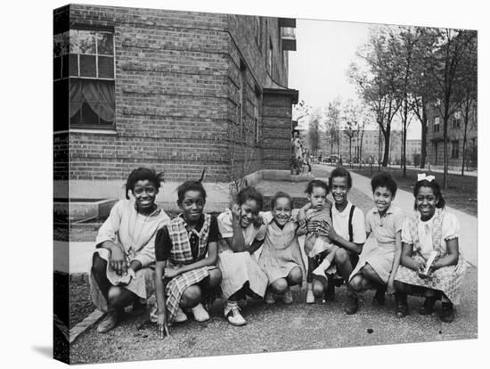 African American Girls Posing on the South Side of Chicago-Gordon Coster-Stretched Canvas