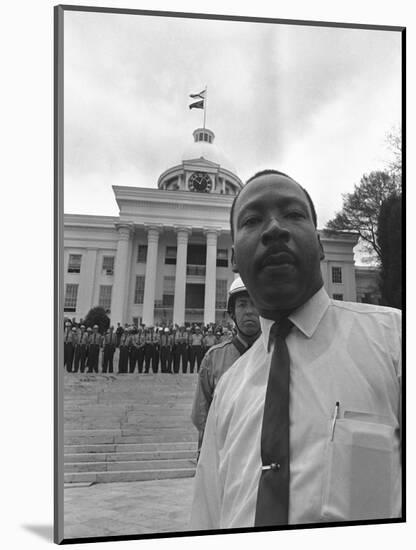 African American Integration Civil Rights Marchers State Troopers-null-Mounted Photographic Print