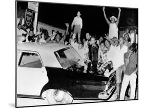 African American Jeer Police During the 1965 Watts Riots-null-Mounted Photo