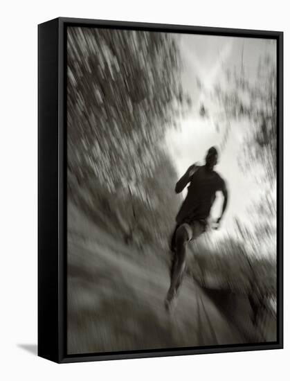 African American Male on a Training Run, New York, New York, USA-Chris Trotman-Framed Stretched Canvas