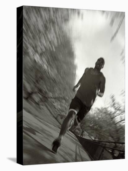 African American Male on a Training Run, New York, New York, USA-Chris Trotman-Stretched Canvas