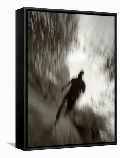 African American Male on a Training Run-Chris Trotman-Framed Stretched Canvas