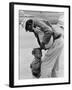 African American Man Comforts Crying Child Photograph-Lantern Press-Framed Art Print