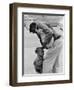 African American Man Comforts Crying Child Photograph-Lantern Press-Framed Art Print