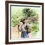 African-American Man Traveling on Foot-null-Framed Giclee Print