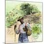 African-American Man Traveling on Foot-null-Mounted Giclee Print