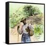 African-American Man Traveling on Foot-null-Framed Stretched Canvas