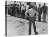African American Marine Recruits Line Up to Begin Basic Training-null-Stretched Canvas