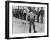 African American Marine Recruits Line Up to Begin Basic Training-null-Framed Photo
