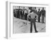 African American Marine Recruits Line Up to Begin Basic Training-null-Framed Photo