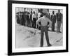 African American Marine Recruits Line Up to Begin Basic Training-null-Framed Photo